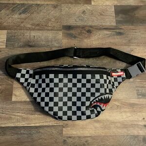Sprayground Black and White Checkered Men Bag